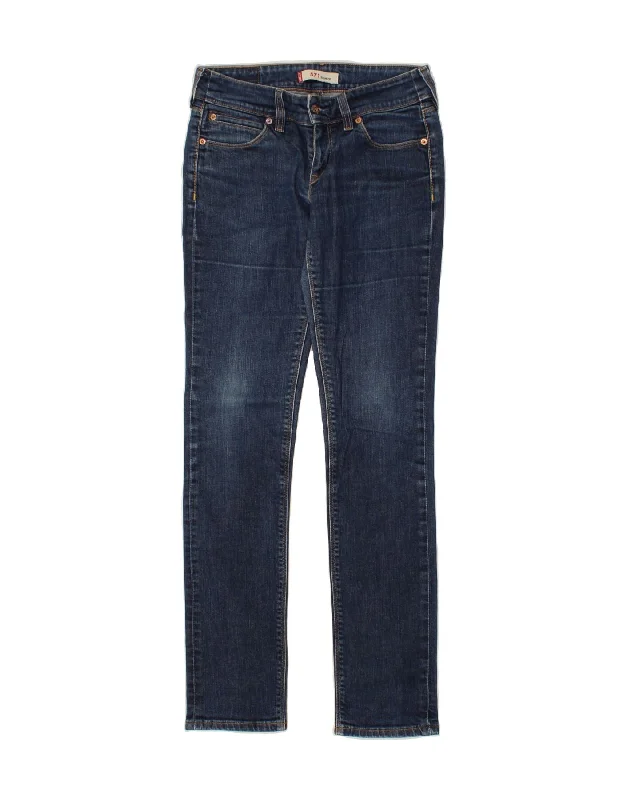 LEVI'S Womens 571 Slim Jeans W28 L32  Blue Cotton Chic Dark-Wash Skinny Jeans