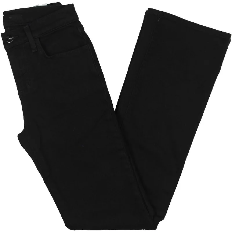Womens High Rise Stretch Bootcut Jeans Trendy Pleated Waist Jeans