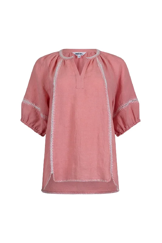 Loobies Story Varena Blouse - Blush Sweetheart Neck Blouse