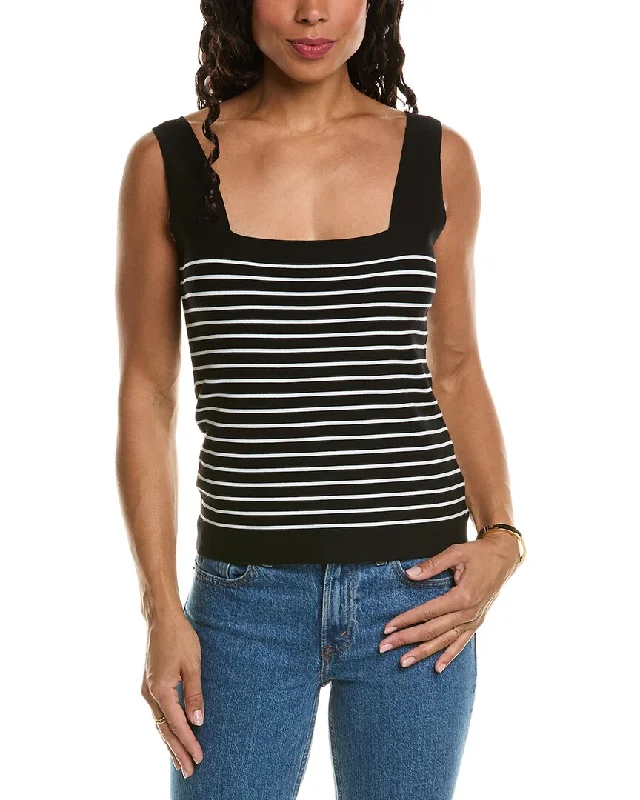 Elie Tahari Square Neck Tank Sweater Iron Safe Non-Iron Wrinkle Free