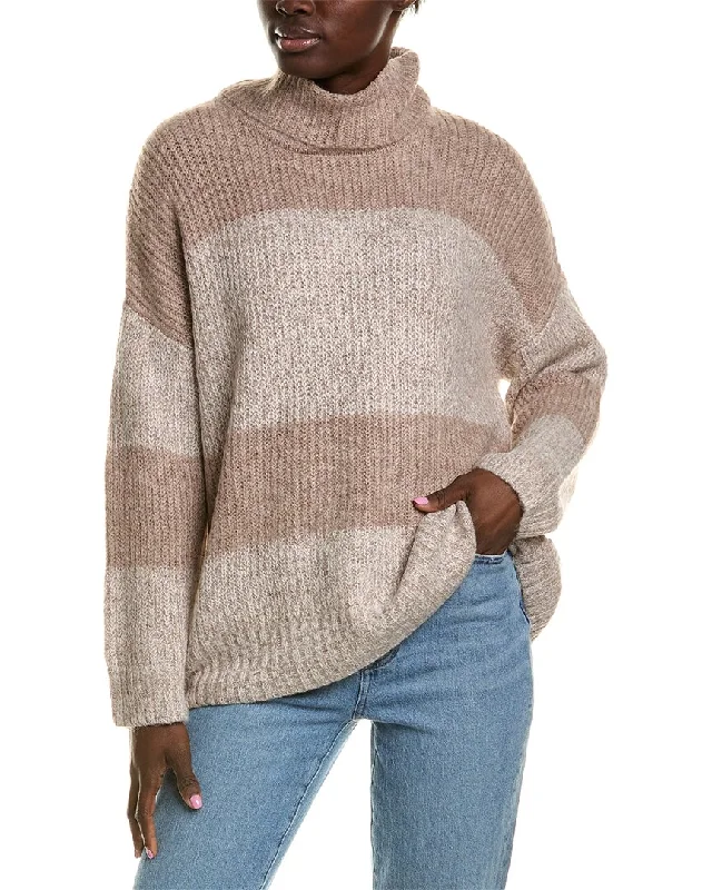 Joan Vass Cowl Neck Sweater Polka Dot Checkered Tartan
