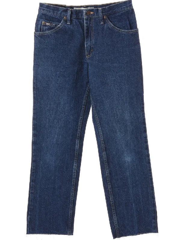 Label Tapered Cropped Jeans Trendy Colored Denim Jeans