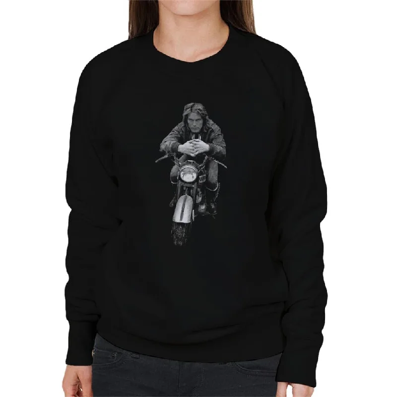TV Times Adam Faith Motorcycle 1971 Women's Sweatshirt Hoodie Sweatshirt Pullover