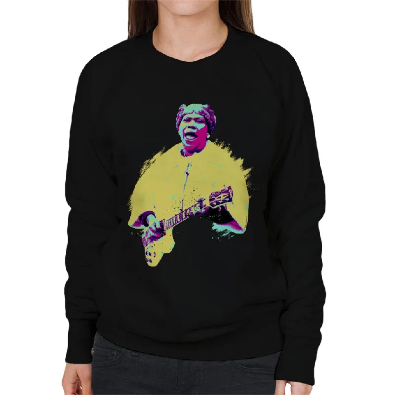 TV Times Sister Rosetta Tharpe Blues Gospel Train Pop Art Stylised Women's Sweatshirt Hoodie with Hem Detail Decorative Unique TV Times Sister Rosetta Tharpe Blues Gospel Train Pop Art Stylised Women's Sweatshirt Hoodie with Hem Detail Decorative Unique