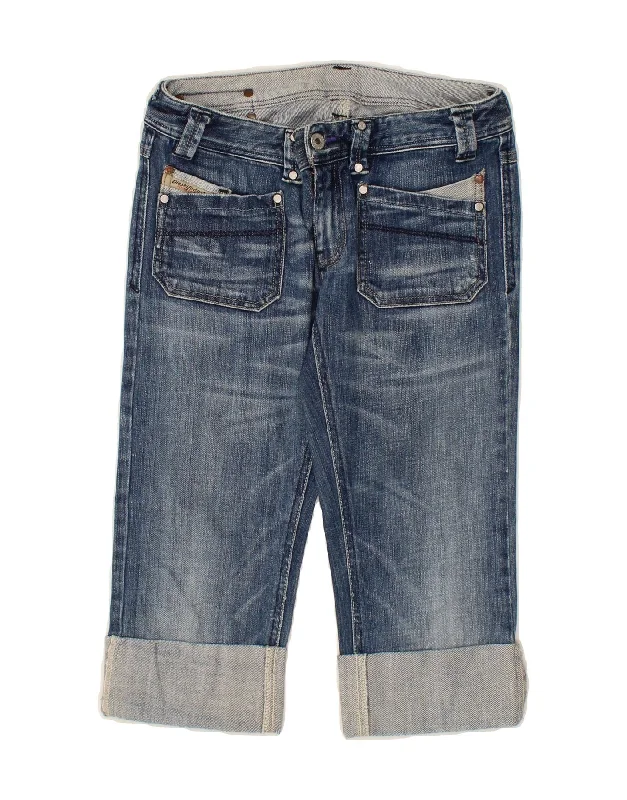 DIESEL Womens Low Waist Capri Jeans W28 L18 Blue Stylish Plus Size Denim Jeans