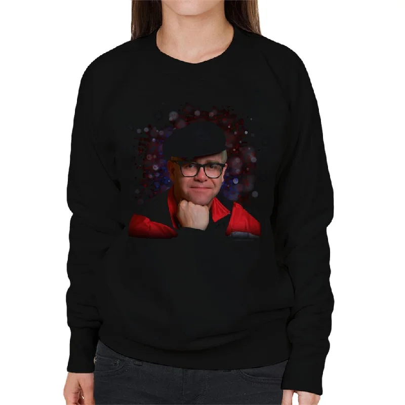 TV Times Elton John Smile Women's Sweatshirt Hoodie with V-Neck Classic Versatile