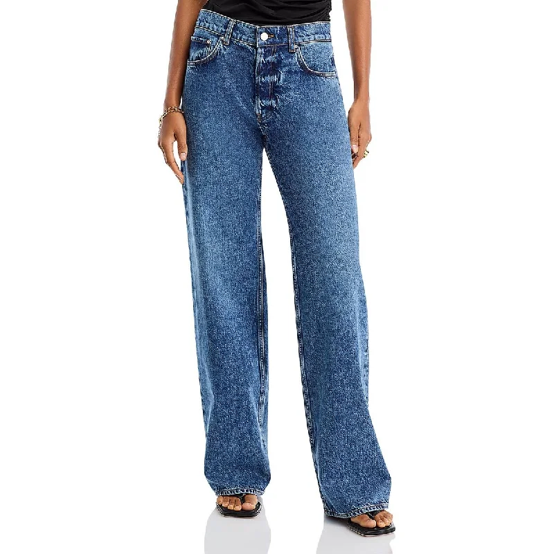 Womens High Rise Wide Leg High-Waisted Jeans Comfortable Low-Rise Jeans
