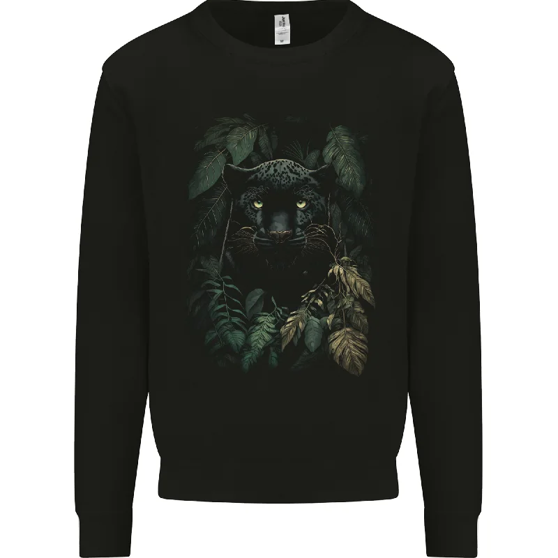 A Black Jaguar Wild Cat Mens Sweatshirt Jumper Hoodie with Elastic Waist Stretchable Comfortable A Black Jaguar Wild Cat Mens Sweatshirt Jumper Hoodie with Elastic Waist Stretchable Comfortable