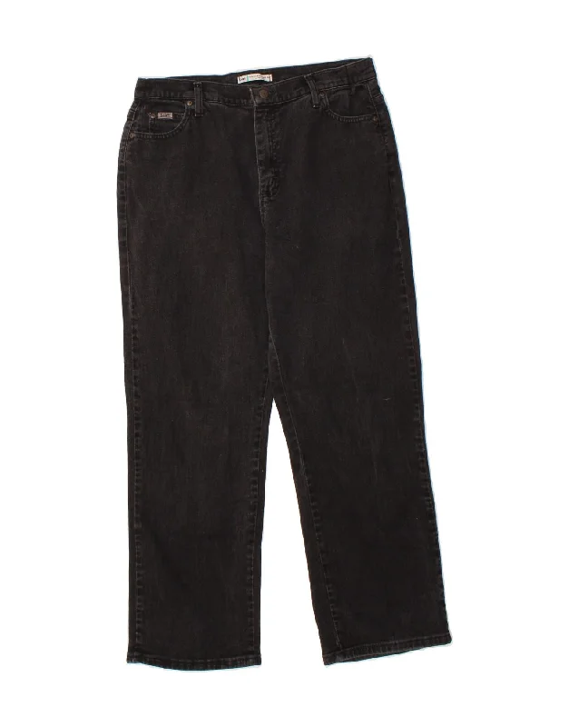 LEE Womens Relaxed Fit Straight Jeans US 14 XL W34 L29 Black Cotton Fashionable Bootcut Jeans LEE Womens Relaxed Fit Straight Jeans US 14 XL W34 L29 Black Cotton Fashionable Bootcut Jeans
