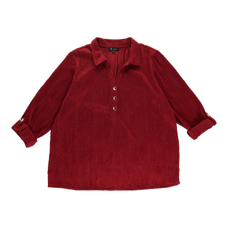 lily morgan Women's Plus Collared Blouse Satin Bow Blouse
