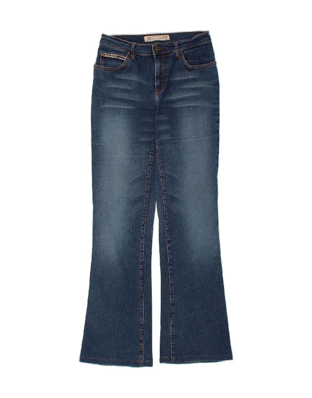KRIZIA JEANS Womens Bootcut Jeans W30 L33 Blue Cotton Trendy Wide-Legged High-Waist Jeans