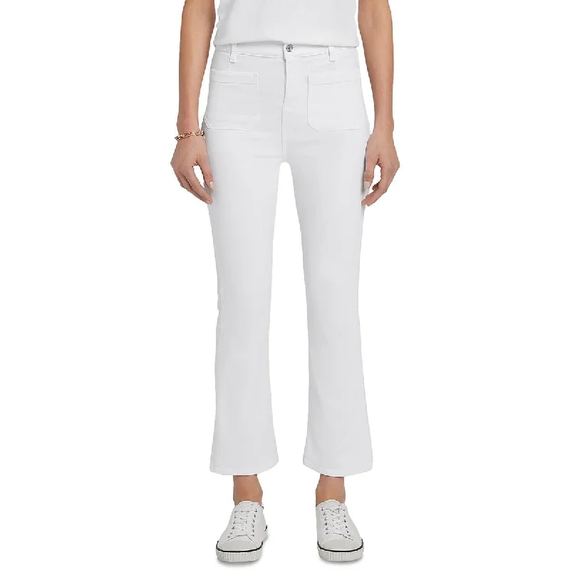 Womens High Rise Stretch Flared Jeans Comfortable Drawstring Waist Jeans