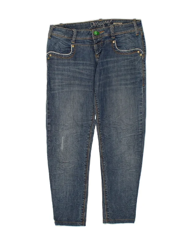 DESIGUAL Womens Straight Jeans EU 40 Medium W32 L26  Blue Cotton Comfortable Boyfriend Jeans