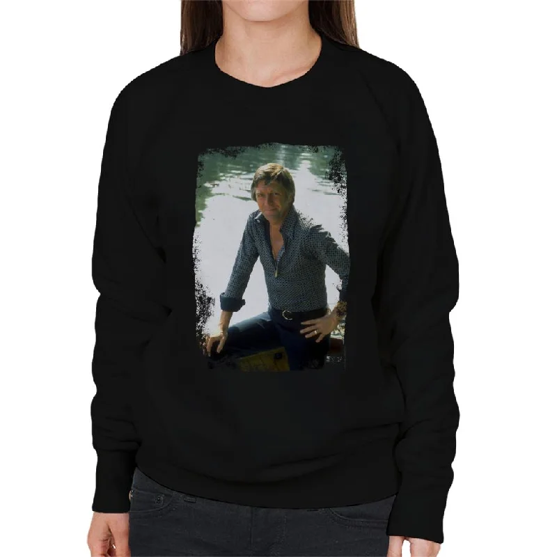TV Times Michael Parkinson 70s Portrait Women's Sweatshirt Hoodie with Hem Raw Edge Edgy Unfinished TV Times Michael Parkinson 70s Portrait Women's Sweatshirt Hoodie with Hem Raw Edge Edgy Unfinished