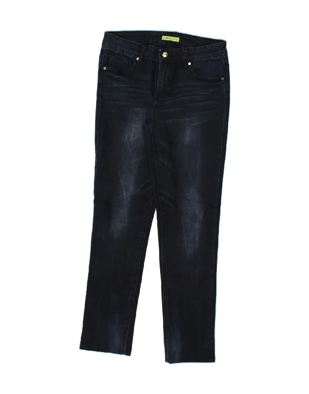 VERSACE Womens Slim Jeans EU 38 Medium W30 L30 Navy Blue Cotton Elegant Wide-Leg Jeans
