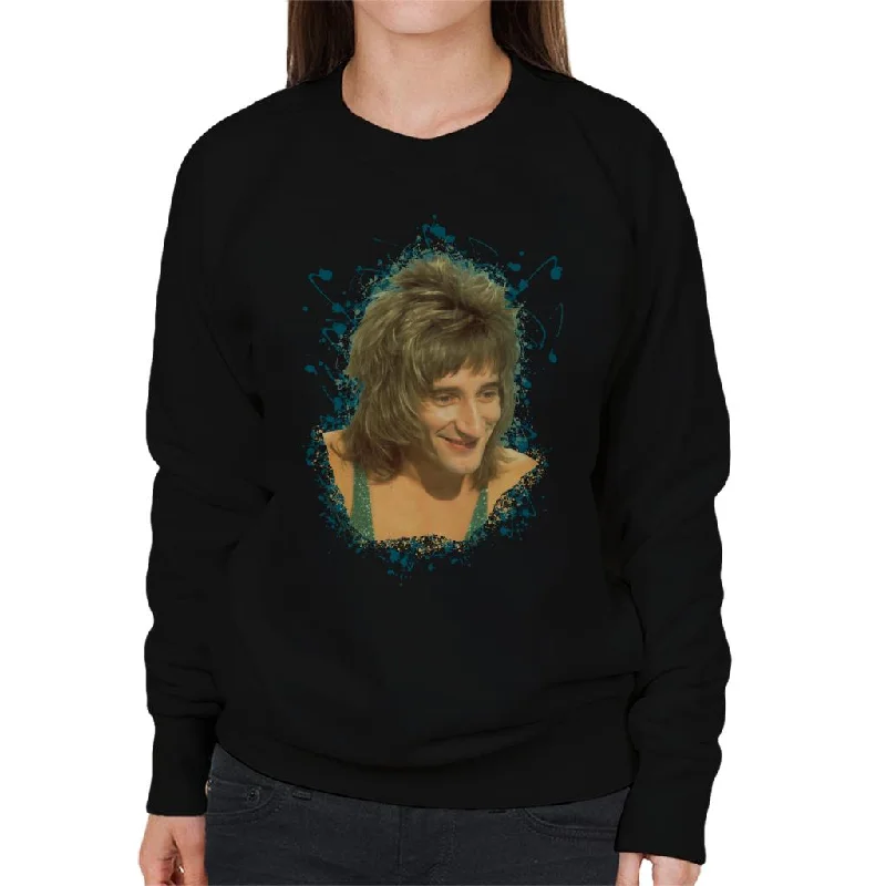 TV Times Rod Stewart Sparkly Vest Women's Sweatshirt Hoodie with Hem Embroidery Detailed Premium TV Times Rod Stewart Sparkly Vest Women's Sweatshirt Hoodie with Hem Embroidery Detailed Premium
