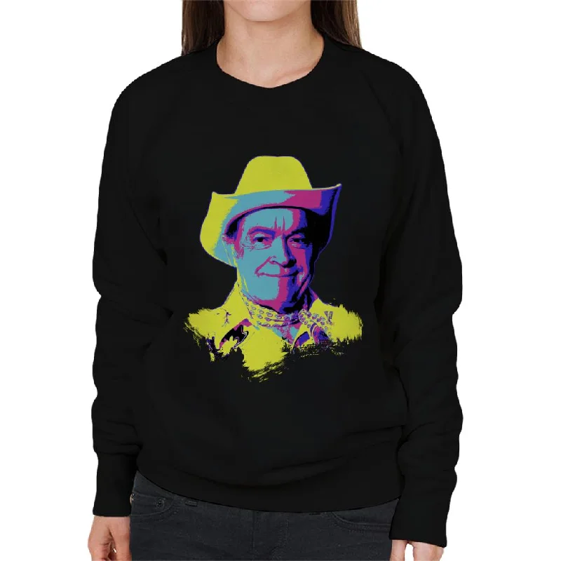 TV Times Bob Hope Cowboy 1978 Pop Art Stylised Women's Sweatshirt Hoodie with Hem Fringe Bohemian Relaxed TV Times Bob Hope Cowboy 1978 Pop Art Stylised Women's Sweatshirt Hoodie with Hem Fringe Bohemian Relaxed