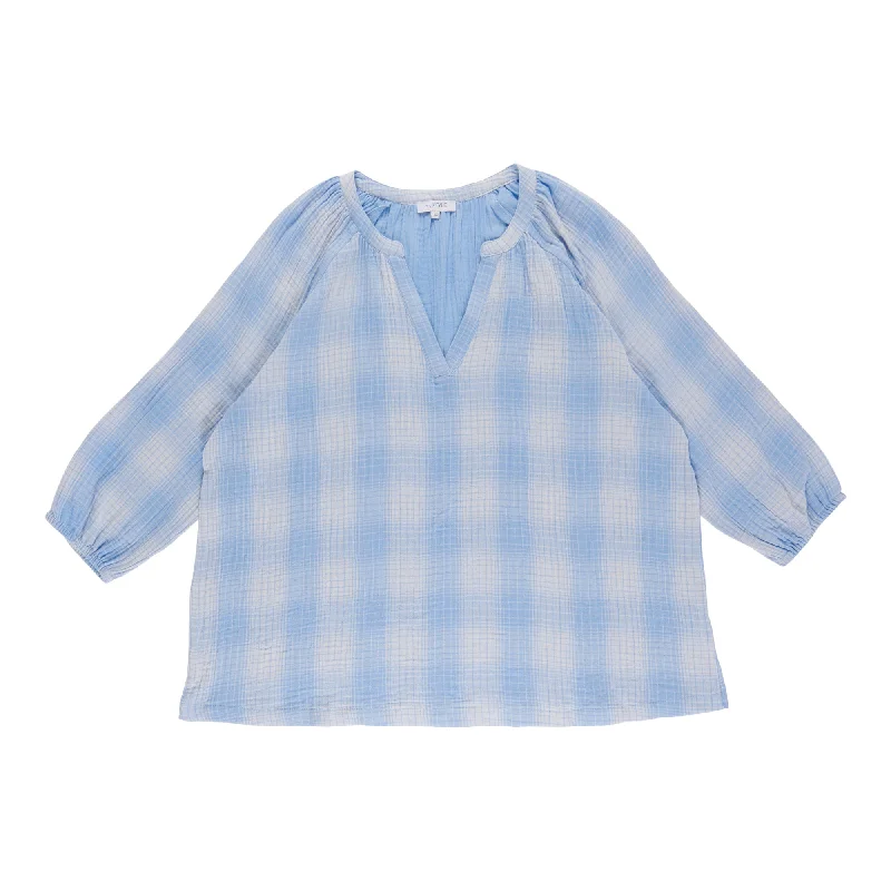 mySTYLE Women's Plus V-Neck Crinkle Blouse Everyday Stylish Blouse