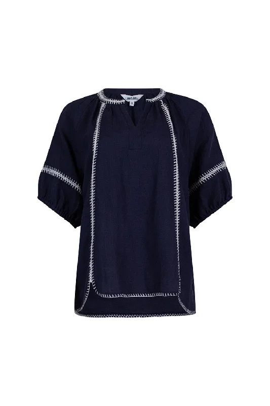Loobies Story Varena Blouse - Indigo Chic Sleeveless Blouse