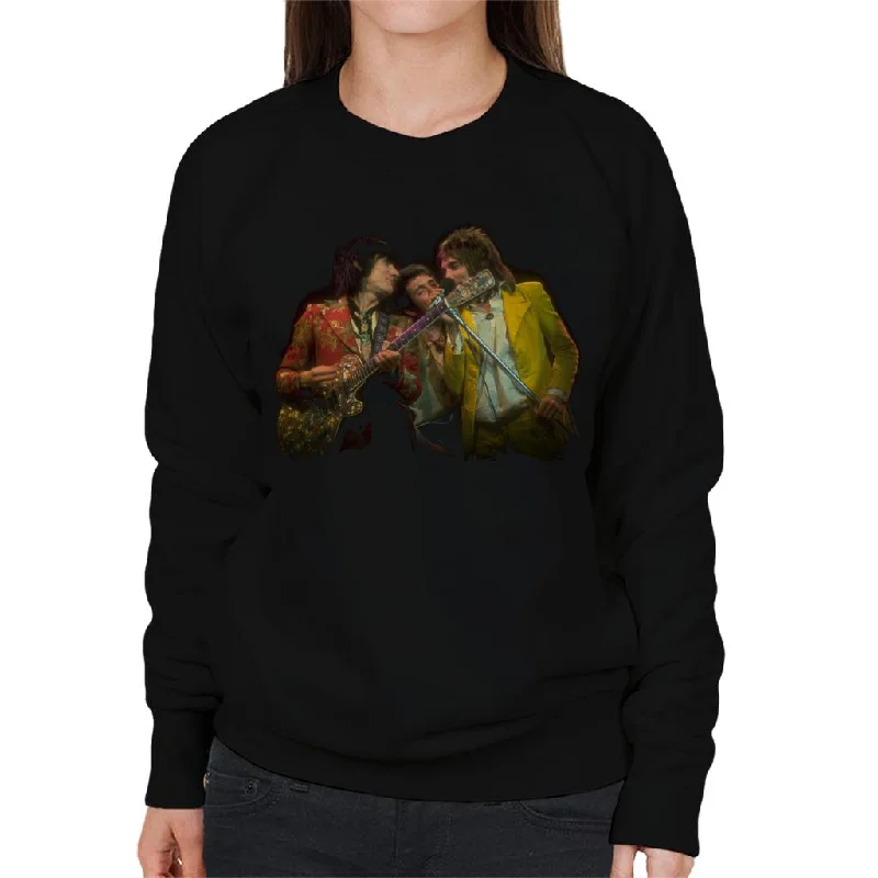 TV Times Faces Rod Stewart And Ronnie Wood Women's Sweatshirt Hoodie with High-Low Hem Asymmetrical Trendy TV Times Faces Rod Stewart And Ronnie Wood Women's Sweatshirt Hoodie with High-Low Hem Asymmetrical Trendy