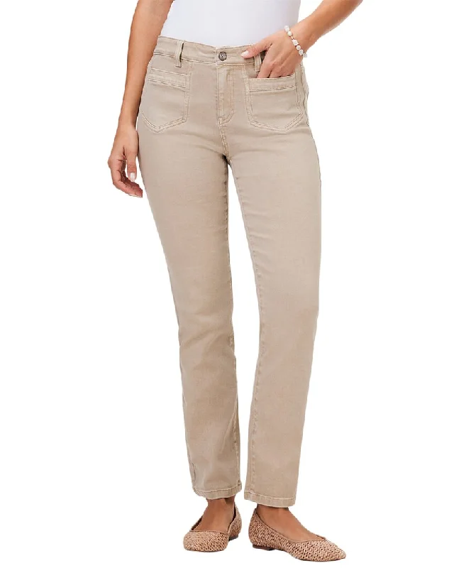NIC+ZOE Mid Rise Straight Pocket Jeans Chic Dark-Wash Skinny Jeans
