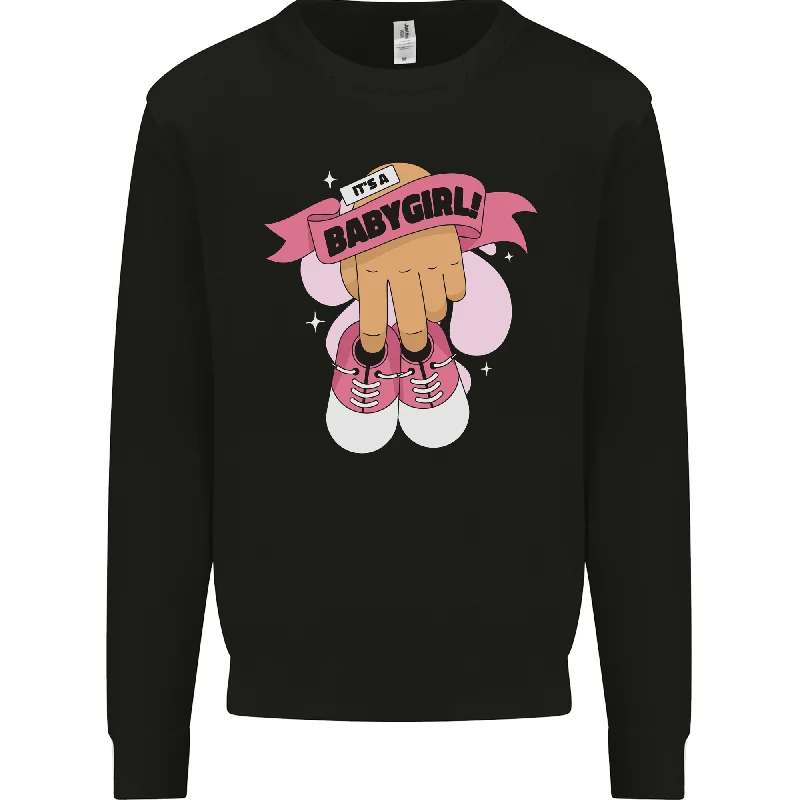 A Baby Girl Gender Reveal Christening Pregnancy Mens Sweatshirt Jumper Hoodie with Button Classic Timeless A Baby Girl Gender Reveal Christening Pregnancy Mens Sweatshirt Jumper Hoodie with Button Classic Timeless