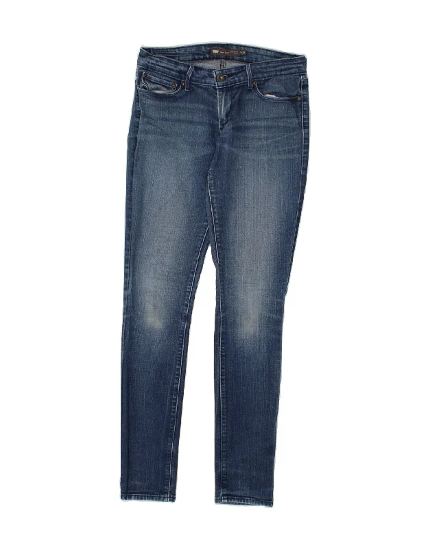LEVI'S Womens Curve Mid Rise Skinny Jeans US 8 Medium W29 L32 Blue Fashionable Distressed Jeans