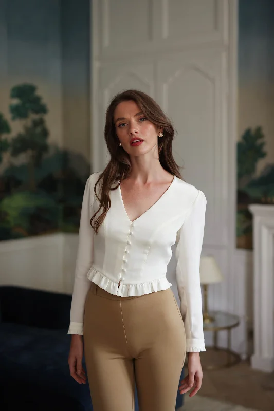 Regina Silk Blouse Semi-Sheer Blouse