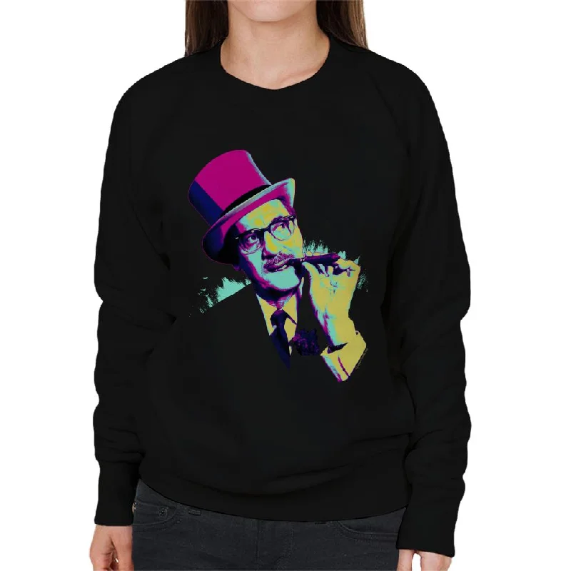 TV Times Groucho Marx 1967 Pop Art Stylised Women's Sweatshirt Hoodie with Contrast Stitching Detailed Premium