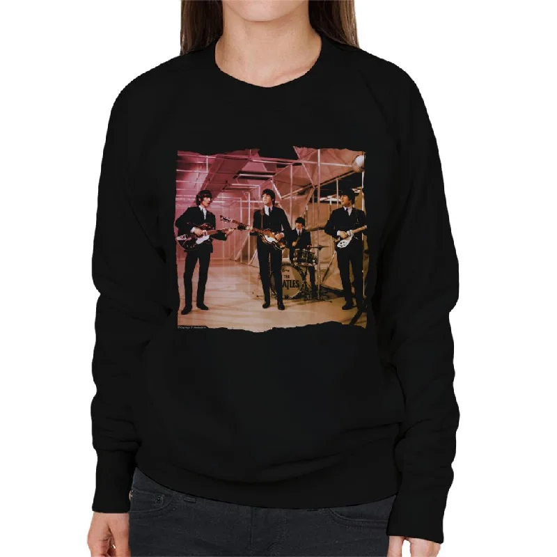 TV Times Beatles Lennon McCartney Show Performance Women's Sweatshirt Hoodie with Slit Hem Functional Movement