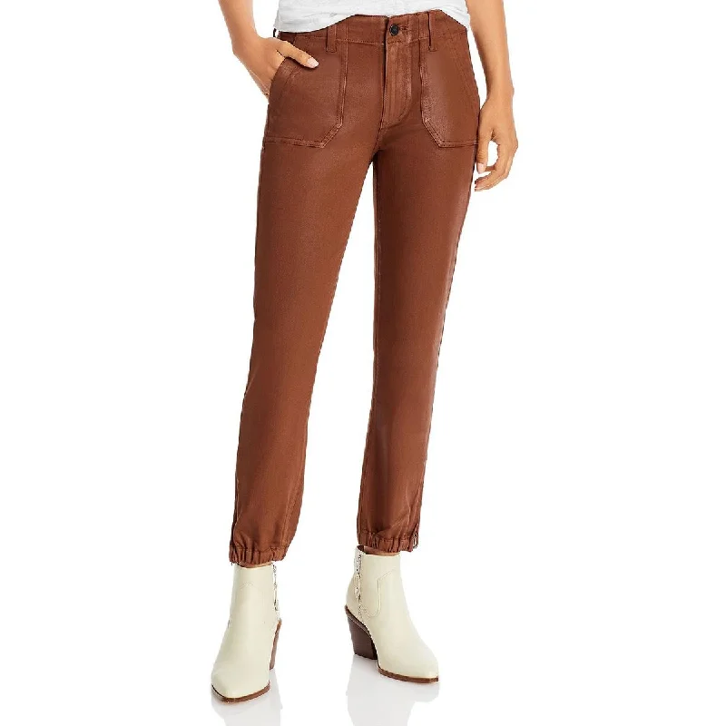 Mayslie Womens Denim Coated Jogger Jeans Comfortable Full-Length Denim Jeans