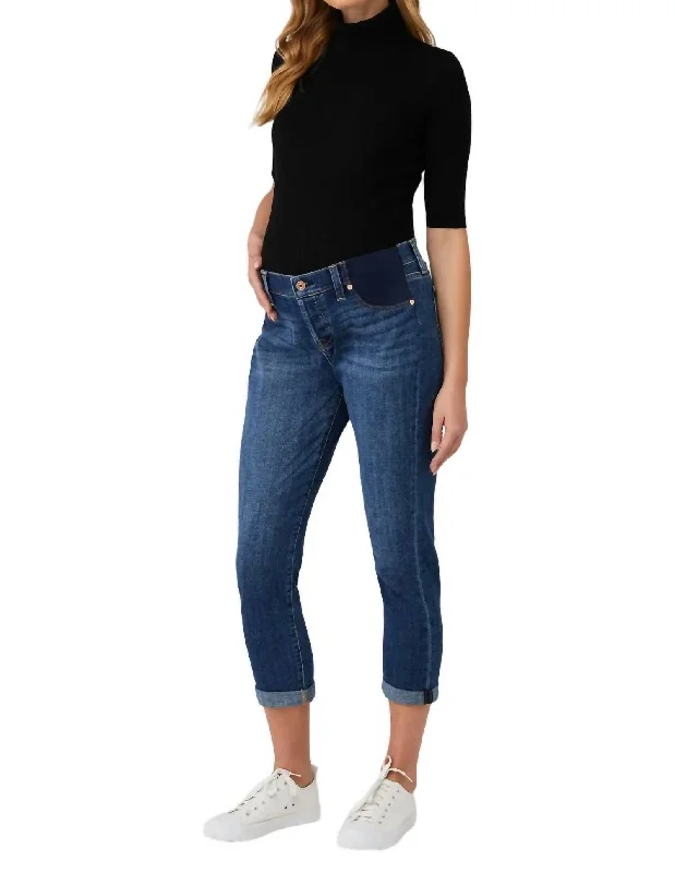 Josefina Maternity Jean In Dark Wash Casual Distressed Denim Jeans
