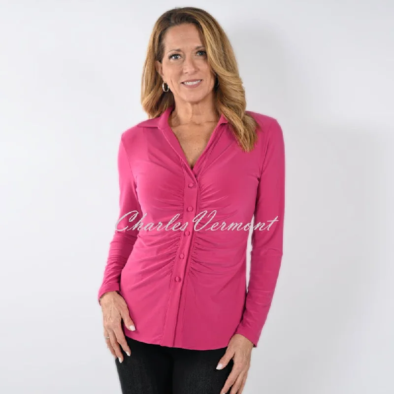 Frank Lyman Blouse - Style 233023 (Magenta) Embroidered Cotton Blouse