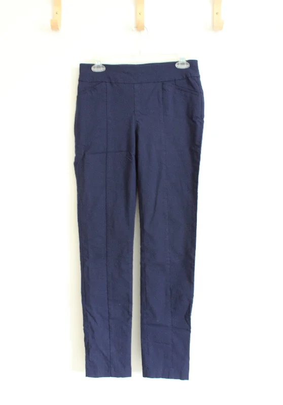 Chico's Fabulously Slimming Navy Pants | 00 Regular Trendy Wide-Leg Pants