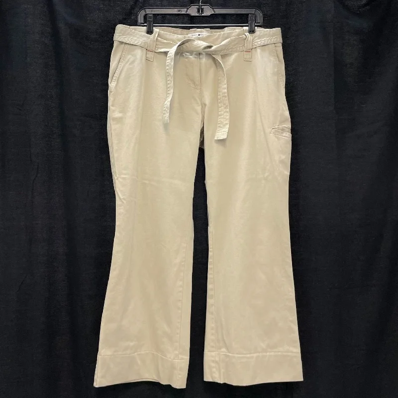 NWT Wmns TOMMY HILFIGER 100% Cotton Khaki Tan Belted Wide Leg Pants Sz 14 Casual Drawstring Pants NWT Wmns TOMMY HILFIGER 100% Cotton Khaki Tan Belted Wide Leg Pants Sz 14 Casual Drawstring Pants