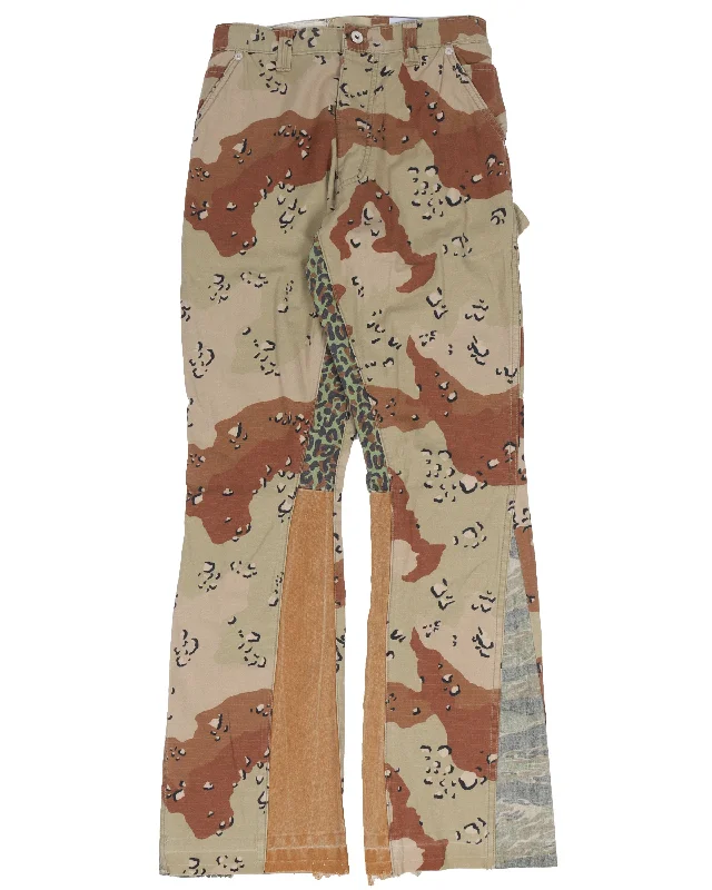 Camouflage "LA FLARE" Carpenter Pants Slim-Fit Khaki Pants