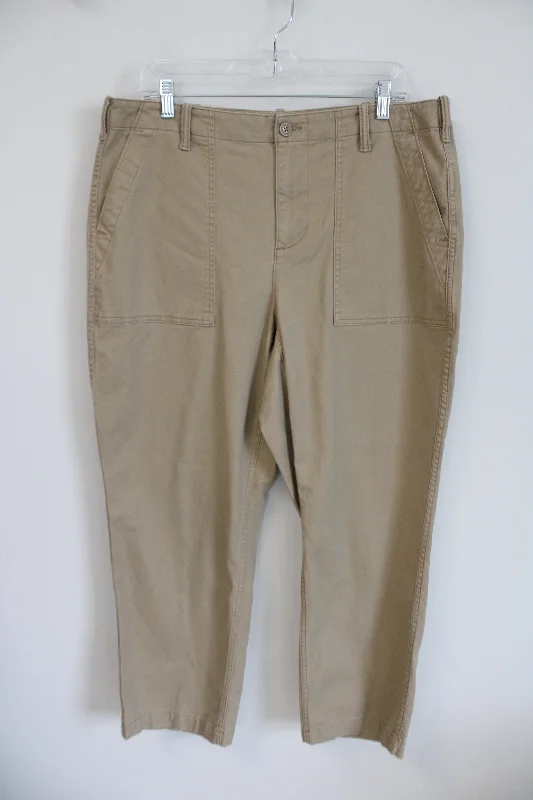 Lands' End Tan Pant | 16 Petite Slim-Fit Leggings