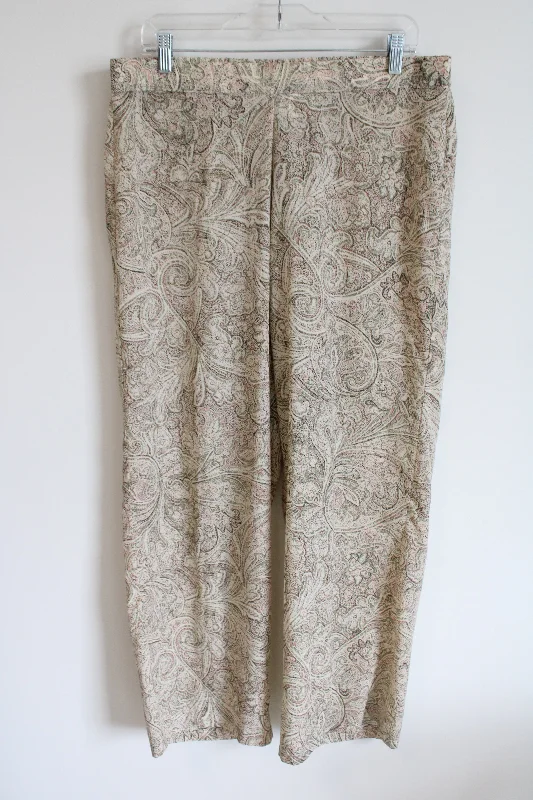 NEW Skye's The Limit Sannibel Green Pink Paisley Pant | L Relaxed High-Waist Trousers