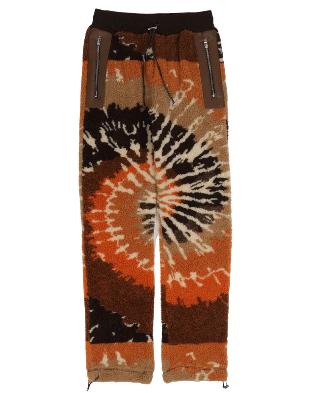 Tie-Dye Fleece Track Pants Chic Black Leggings