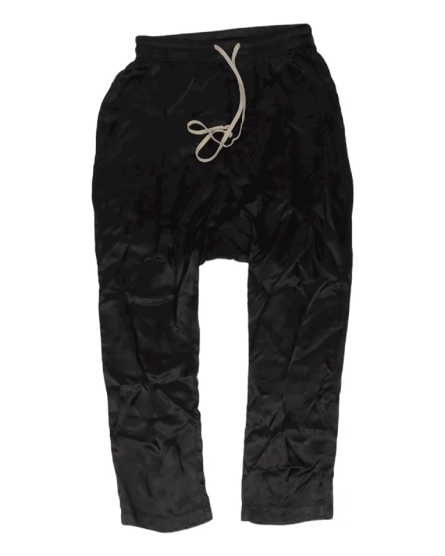 Silk Drop Crouch Pants Chic Slim Fit Pants