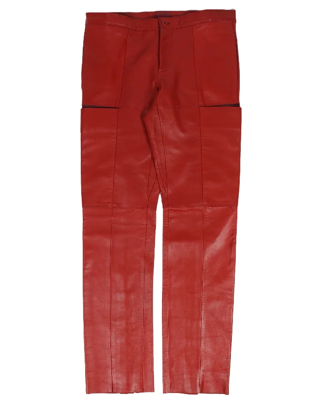 Lamb Leather Pants Chic Black Leggings