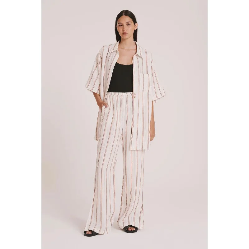 Nude Lucy Aisha Linen Pant - Amber Stripe Trendy Wide-Leg Pants