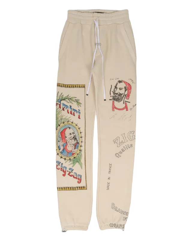 Zig Zag Sweat Pant Chic Capri Pants