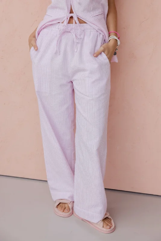 DENIS Pants Pink Stripe High-Waist Jogger Pants