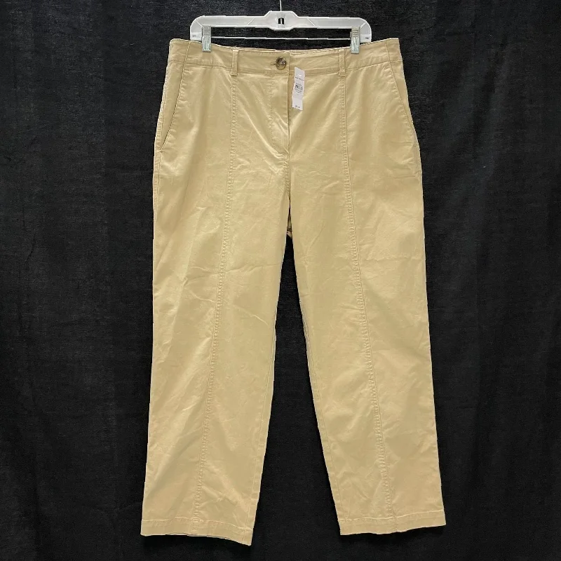 NWT Wmns ANN TAYLOR Weekend Khaki Tan Dress Pants Sz 14 MSRP$89.5 Fashionable Button-Up Pants