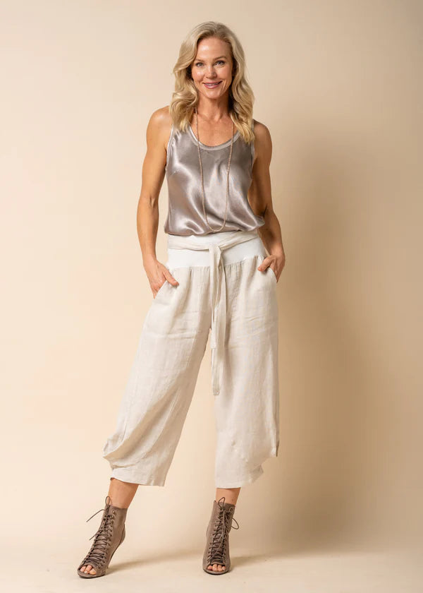 Addison Linen Pants - Latte Slim Fit Casual Pants