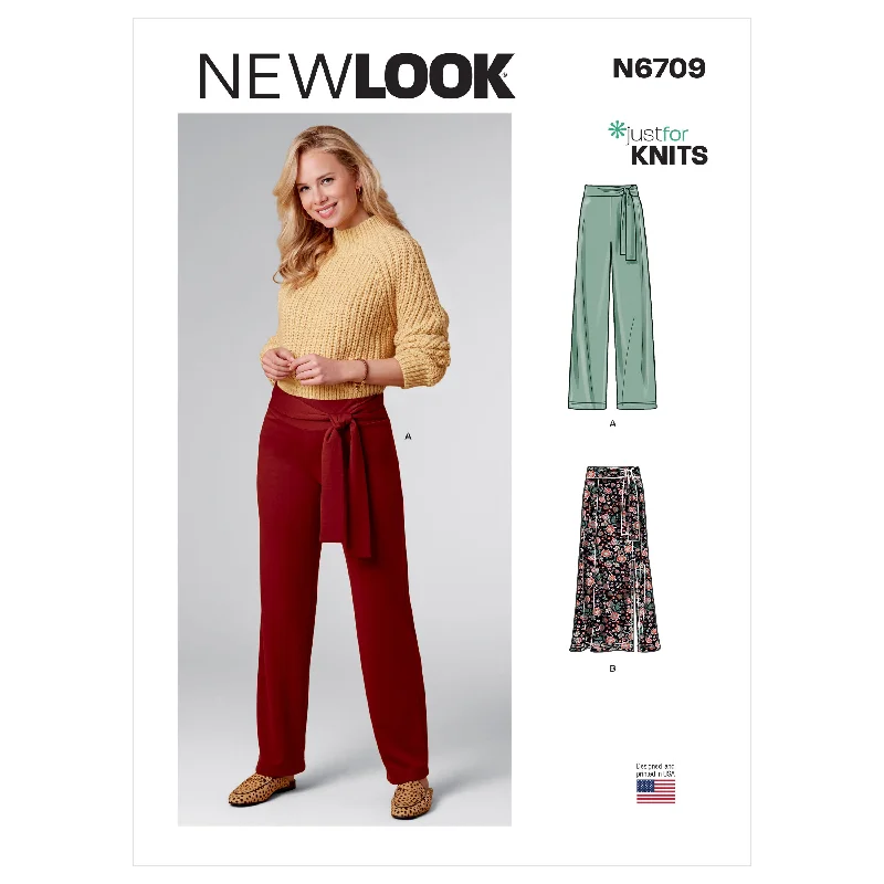 Newlook Pattern N6709 Misses Pants And Skirt Elegant High-Waist Pants
