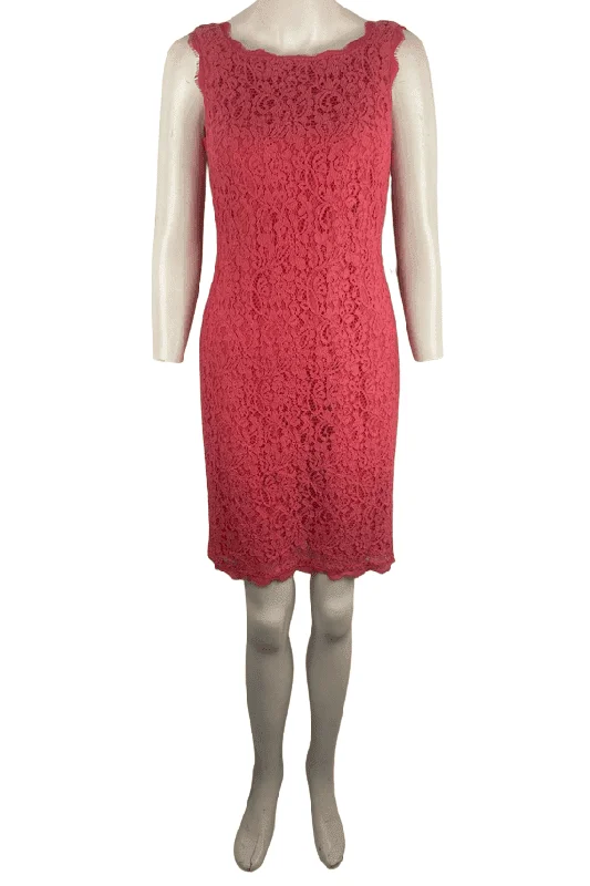 Adrianna Papell women's coral lace dress size 4