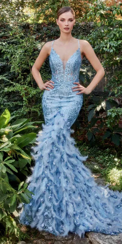 Andrea & Leo A1116 Floor Length Feathered Mermaid Gown