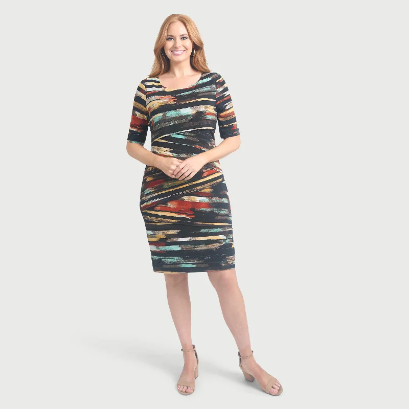 Brandy Rust Asymmetrical Layer Dress